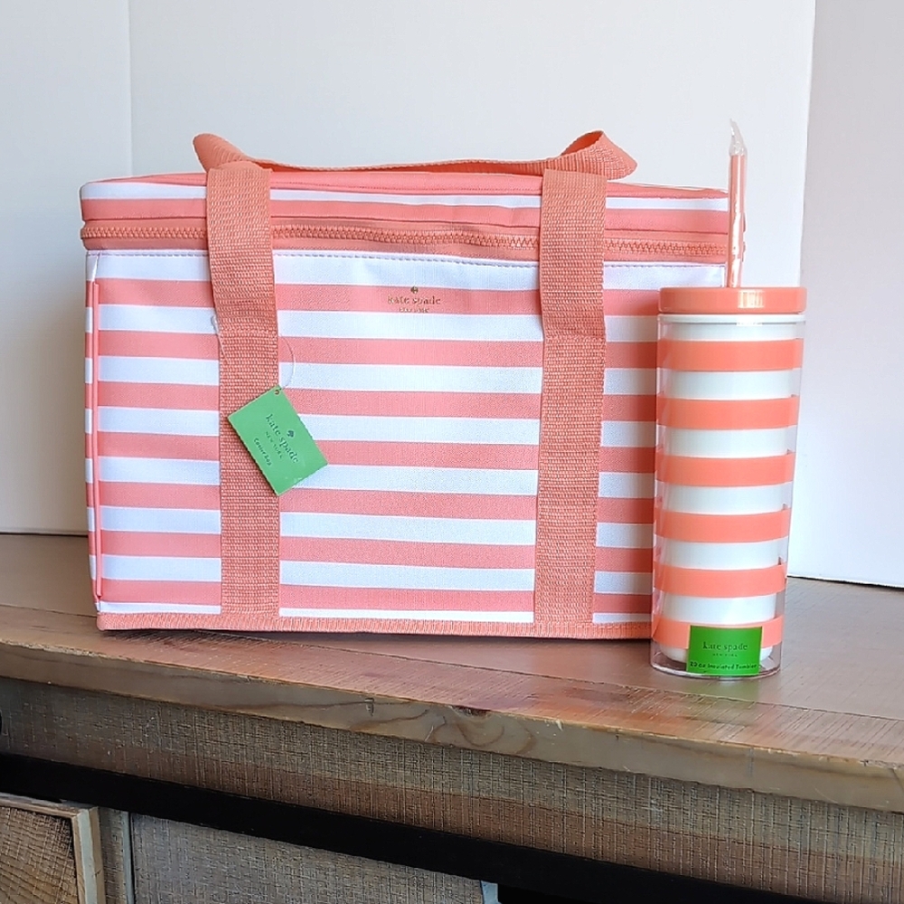 🆕 Kate Spade ♠️ New York Insulated Cooler Bag & Coordinating Insulated Tumbler